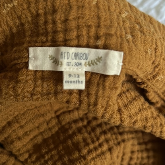 Red Caribou 'CLOSE TO THE STARS' SUDAN BROWN MUSLIN DRESS - Size 9-12M - Picture 2 of 3